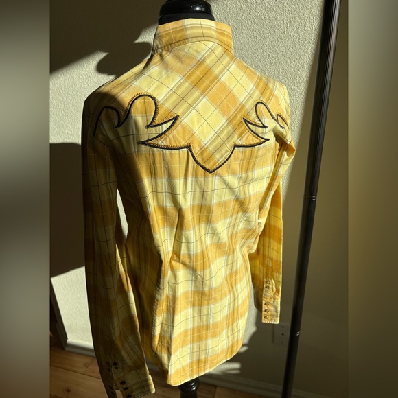 Cruel Girl Yellow Plaid Button Down Shirt - Picture 3 of 7